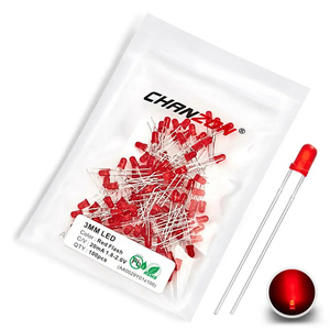 100pcs 3mm 깜박이는 LED 발광 다이오드 램프 전구 RGB 화이트 레드 블루 그린 옐로우 2V <span class=keywords><strong>3V</strong></span> 컬러 깜박임 깜박임 표시기 - Product Image 6