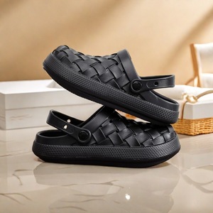 Zuecos Tejidos de Moda para Mujer, Sandalias de Verano Antideslizantes para Playa, Dormitorio, Parejas, Pantuflas de Moda - Product Image 3