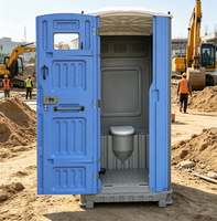 Cabine de toilettes portable et écologique en HDPE avec station de lavage des mains et réservoir de stockage de 350 L pour chantier extérieur, camping, parc