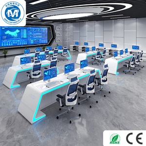 Escritorio de estación de trabajo ejecutivo moderno personalizable de madera para oficina, muebles comerciales para sala de <span class=keywords><strong>control</strong></span>, supermercados, escuelas - Product Image 4