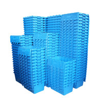 Caisse de distribution en plastique empilable avec couvercle, conteneur logistique en plastique pour supermarché