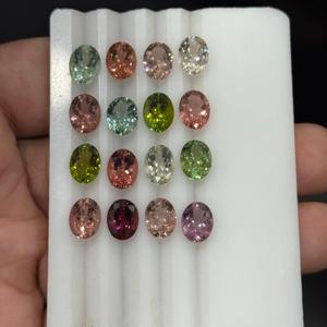 Beautiful Natural Multi Color <b>Tourmaline</b> Gemstones Wholesale Oval Cut Loose Multi <b>Tourmaline</b> Stones for Jewelry Making Bulk - Product Image 2