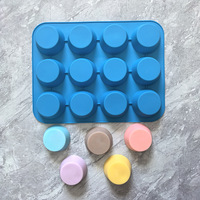 Moule à muffins en silicone de qualité alimentaire 12 trous, moule rond antiadhésif pour la cuisson