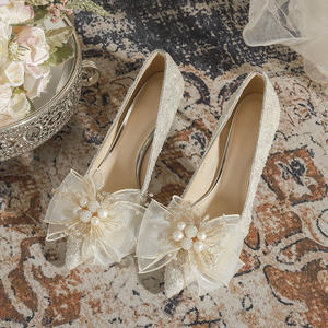 Zapatos de Tacón Alto Cómodos para Mujer, con Suela Delgada, para Bodas de Verano, con Cristales y Pedrería - Product Image 4