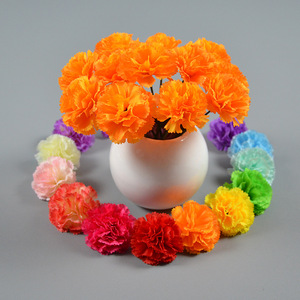Flores artificiales de caléndula para el día de la madre de clavel de seda barato en capullos a granel para Decoración - Product Image 2