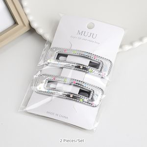 2 pezzi Premium in pelle PU forcine per capelli da donna accessori per capelli dolce goccia olio Spot stella cuore amore argento fermagli per capelli all'ingrosso - Product Image 2