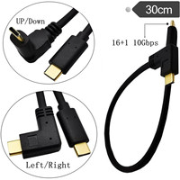 Vergoldetes Metall USB Typ-C Stecker auf Stecker Verlängerungskabel USB 3.1 Winkelstecker mit 5A Schnellladung auf Lager