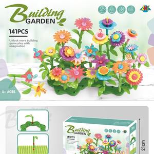 Toptan yaratıcı eğitici oyuncaklar bahçe yapı taşları DIY çiçek istifleme oyuncaklar çocuklar için çiçek bahçe yapı seti - Product Image 4