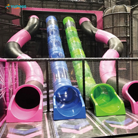 Parque Infantil Interior Multinivel con Toboganes, Gran Parque de Juegos con Toboganes, Tobogán Matrix, Área de Juegos Suave para Niños