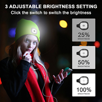 Bonnet en tricot chaud d'hiver rechargeable avec lumière LED intégrée, unisexe, mains libres, lampe frontale LED, chapeau de sécurité pour la marche nocturne, bonnet
