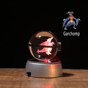 Bola de Cristal Personalizada con Grabado Láser 3D de Garchomp, Cristal K9, para Decoración o Recuerdo - Product Image 3