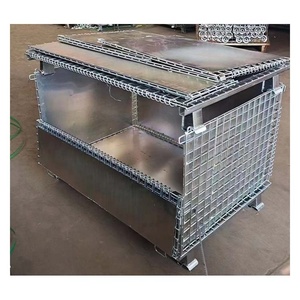 Đóng mở lồng Pallet, có thể gập lại stillage, kho thép stillage kim loại vật nuôi phôi dây lưới lưu trữ container - Product Image 5