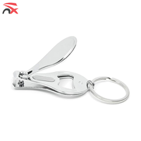 Custom logo US UK Morocco National Flag Multi Functional Portable Stainless Steel Nail Clipper Keychain with Bottle Opener