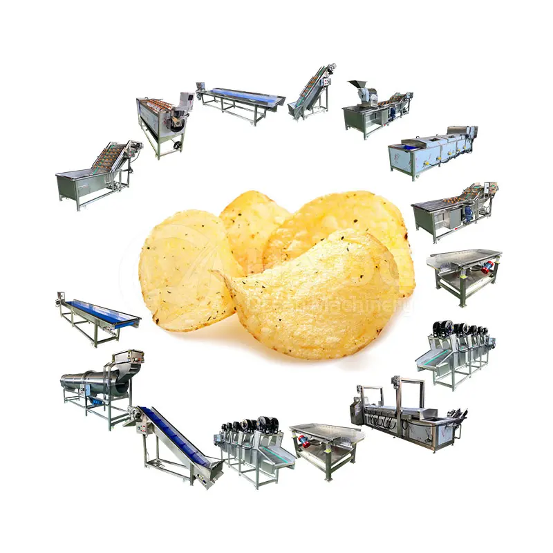 OCEAN Industrial Commercial Full Automatic Fried Potato Chips Machine for the Production of French Fries