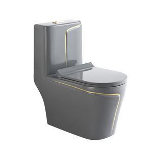 Offre Spéciale sanitaire ligne de couleur grise design lavabo mural cuvette ronde salle de bain wc ensemble de toilette - Product Image 2