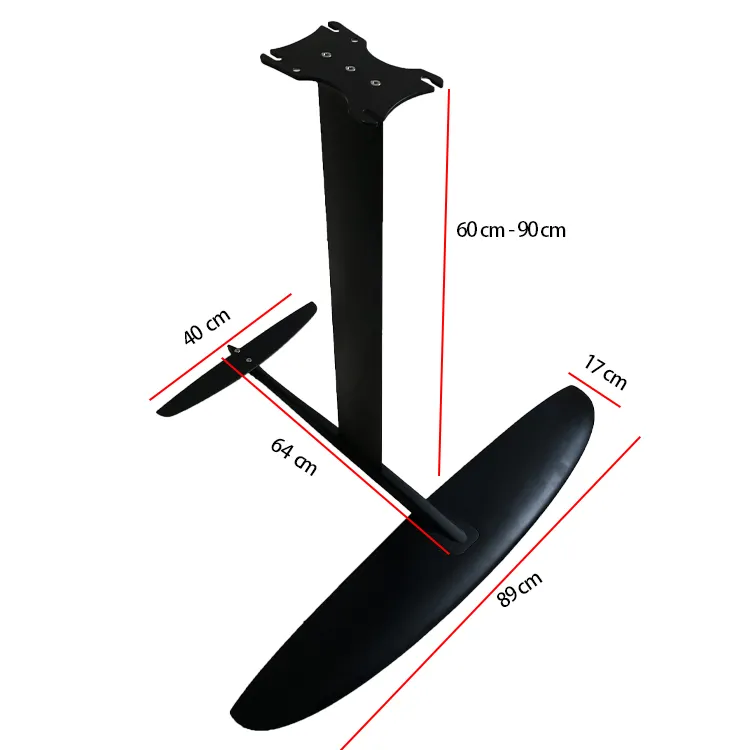 새로운 얇은 모델 설계 물 스포츠 고품질 3k 탄소 섬유 수중익 서핑 호일 1232sqcm 서핑 날개 efoil