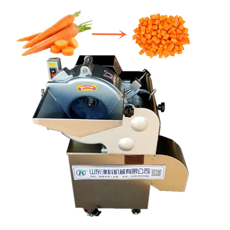 Comercial de alta eficiencia cebolla patata zanahoria piña pimienta máquina cortadora centrífuga máquina en cubitos