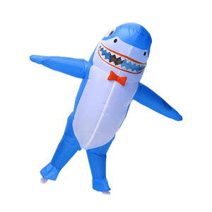 Costume de requin gonflable pour adultes 100% polyester, unisexe, facile à installer pour Halloween, cadeau d'anniversaire, cosplay, fête - Product Image 6