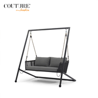 Fauteuils suspendus COUTURE Jardin, meubles d'extérieur doubles, chaise suspendue en métal, chaise suspendue en forme d'œuf