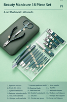 ISapromo Cadeaux Usine Chaude Directe En Gros Rose Or Alliage Dessin Animé Manucure Soins Ensemble Nail Nipper Cutter Kit 18 PCS/Set