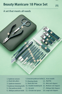 ISapromo Cadeaux Usine Chaude Directe En Gros Rose Or Alliage Dessin Animé <span class=keywords><strong>Manucure</strong></span> Soins Ensemble Nail Nipper Cutter Kit 18 PCS/Set - Product Image 2