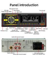 Reproductor MP3 para coche OEM ODM Luces coloridas Lector de tarjetas USB/TF Radio FM Salida de audio de cuatro canales de alta fidelidad BT Manos libres AUX