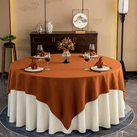 Nappe et jupe de table double couche pour hôtel, nappe ronde épaisse en coton et lin de qualité supérieure pour grandes tables rondes