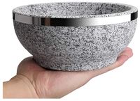 Bol Dolsot Bibimbap personnalisé de 2 pièces Bol en pierre de granit de 32 oz avec base en bois Pot Dolsot pour soupe coréenne riz et ragoût