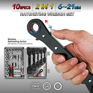 ชุดประแจวงล้อซิเม็ง 10 ชิ้น ขนาด 6-21 มม. ชุดเครื่องมือซ็อกเก็ตสำหรับซ่อมรถยนต์และงานช่าง - Product Image 4