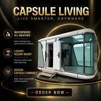 Maison-capsule spatiale étanche, unité hôtelière préfabriquée moderne pour complexe de villégiature