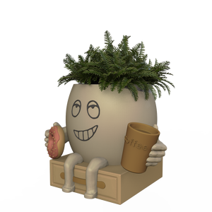 Buona vendita al coperto all'aperto unico seduta sedia a <span class=keywords><strong>dondolo</strong></span> vasi succulenti in resina grazioso vaso di fiori testa fioriera faccina sorridente vasi fioriere - Product Image 3