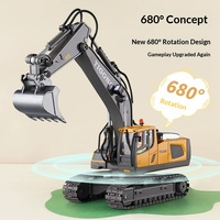Excavatrice Électrique Réaliste de Grande Taille en Alliage, Suivi GPS, pour Travaux Transfrontaliers