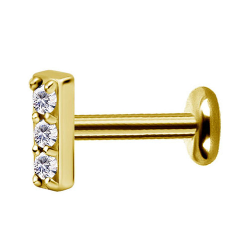 Trendy Ear Piercing Jewelry 14K Yellow