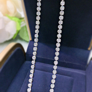 Bộ Vòng Cổ Kim Cương Toàn Bộ Bằng Bạc Sterling S925 Mới 2023 Dây Chuyền Kim Cương Trang Sức Đá Zircon 5A Cho Nữ - Product Image 3