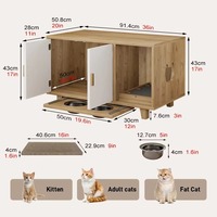 Meuble multifonctionnel en bois massif de style nordique pour animaux de compagnie : niche, armoire de rangement pour litière, lit, griffoir et contrôle des odeurs