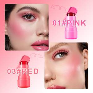 Etiqueta privada vegana duradera a prueba de agua al por mayor agua de refrigeración labio mejilla Rosa bálsamo brillo gelatina tinte mancha colorete palo - Product Image 5