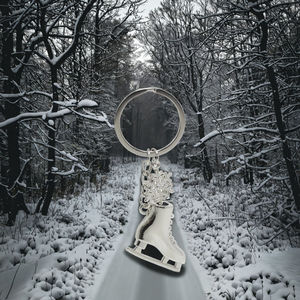 Porte-clés rond en alliage <span class=keywords><strong>de</strong></span> zinc personnalisé, motif chaussures <span class=keywords><strong>de</strong></span> skate, patins, <span class=keywords><strong>jeux</strong></span> <span class=keywords><strong>de</strong></span> neige, hiver, avec support pour pièce <span class=keywords><strong>de</strong></span> monnaie - Product Image 3