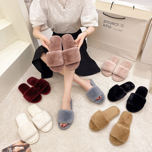 Sandales à lanières en cuir pour enfants, pantoufles d'hôtel, pantoufles décontractées pour enfants, pantoufles blanches d'hiver, <span class=keywords><strong>fourrure</strong></span> synthétique moelleuse - Product Image 2