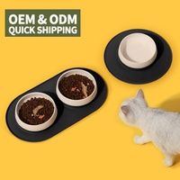 Bols en céramique écologiques de haute qualité pour animaux de compagnie, aspirateur à double paroi, logo personnalisé pour chats et chiens