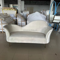 Hot Selling Elfenbein Sofa Hochzeit Love Seat White Velvet Sofa