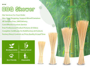 9/12/15/18/20/15/30cm 100% tre tự nhiên dùng một lần Súng hình dạng xiên cho ngoài trời thịt nướng dã ngoại - Product Image 2