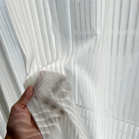 Cortina Translúcida con Rayas Verticales Blancas Personalizada de Fábrica, Cortina de Voile con Textura Plisada que Filtra la Luz para Decoración de Ventanas del Hogar