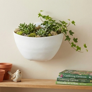 Pot de fleurs mural moderne blanc circulaire en PP pour plantes d'intérieur et d'extérieur, décoration de balcon et de patio - Product Image 5