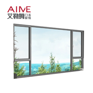 Cửa sổ nhôm kính đôi kiểu phương Tây phá vỡ nhiệt nghiêng xoay Thiết kế khung màu trắng đen có sẵn - Product Image 1