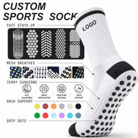 Chaussettes de sport de performance pour hommes, de football et d'entraînement, avec design coussiné, en nylon, personnalisables, de marque Grip Manufacturer