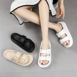 Deran OEM, chanclas de verano para mujer, <span class=keywords><strong>Sandalias</strong></span> abiertas de verano, zapatos planos de Color sólido, zapatillas de pareja transpirables con correa para mujer - Product Image 3