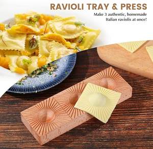 Doble cara Sunburst patrón de trigo Ravioletti moldes de madera Pasta <span class=keywords><strong>Ravioli</strong></span> tablero Triple <span class=keywords><strong>Ravioli</strong></span> moldes - Product Image 5
