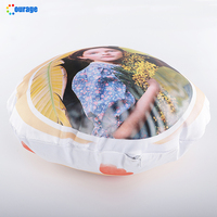 Housse de coussin ronde 40*40cm, décoration de voiture, sublimation, fermeture éclair, logo personnalisé, tissu satin blanc