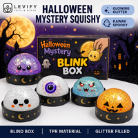 Boîte mystère de balles squishy Halloween en TPR anti-stress à presser, remplies de paillettes, pour apaiser et calmer les mains au quotidien