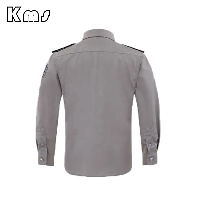 KMSOEMサービス卸売グレーユニセックスワークウェア通気性強度パッチガードパトロールフルセキュリティガード制服服